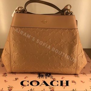 NWT Coach Lexy Signature Embossed Nude Pink